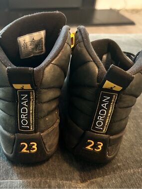 Nike Jordan Kids Black and Yellow Sneakers